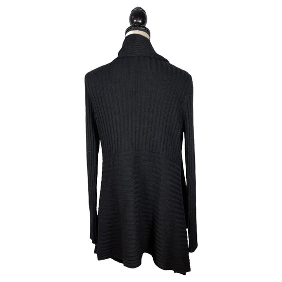 Autumn Cashmere Cashmere Wool Blend Ribbed Leather Braid Cardigan Size: M - Picture 3 of 4